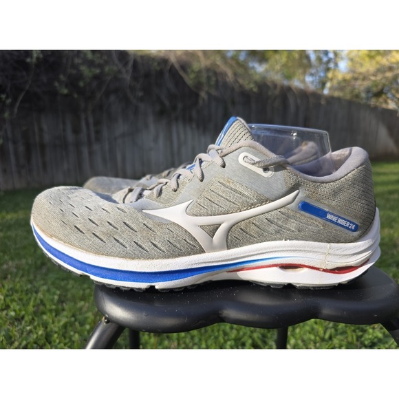 Mizuno Wave Rider 24 Running Shoes Lunar Rock-Nimbus Cloud Grey, Men's US 10.5 - Picture 2 of 13